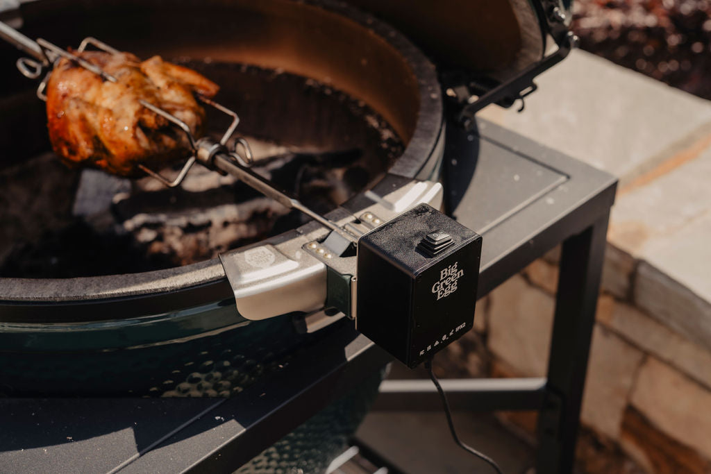 Rotisserie on open grill