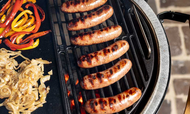 Grilled Brats With Caramelized Sweet Onions