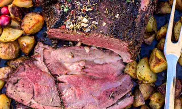 Smoked Leg Of Lamb Recipe With Garlic Wine Butter Sauce - Image