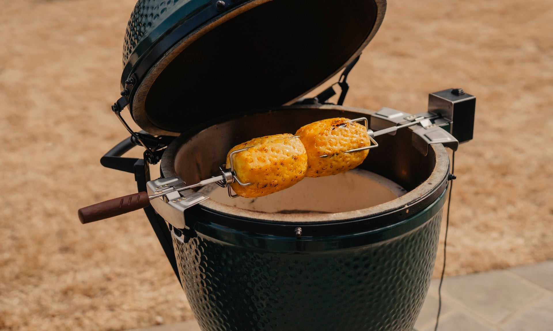 Rotisserie Roasted Pineapple with Caramel Sauce