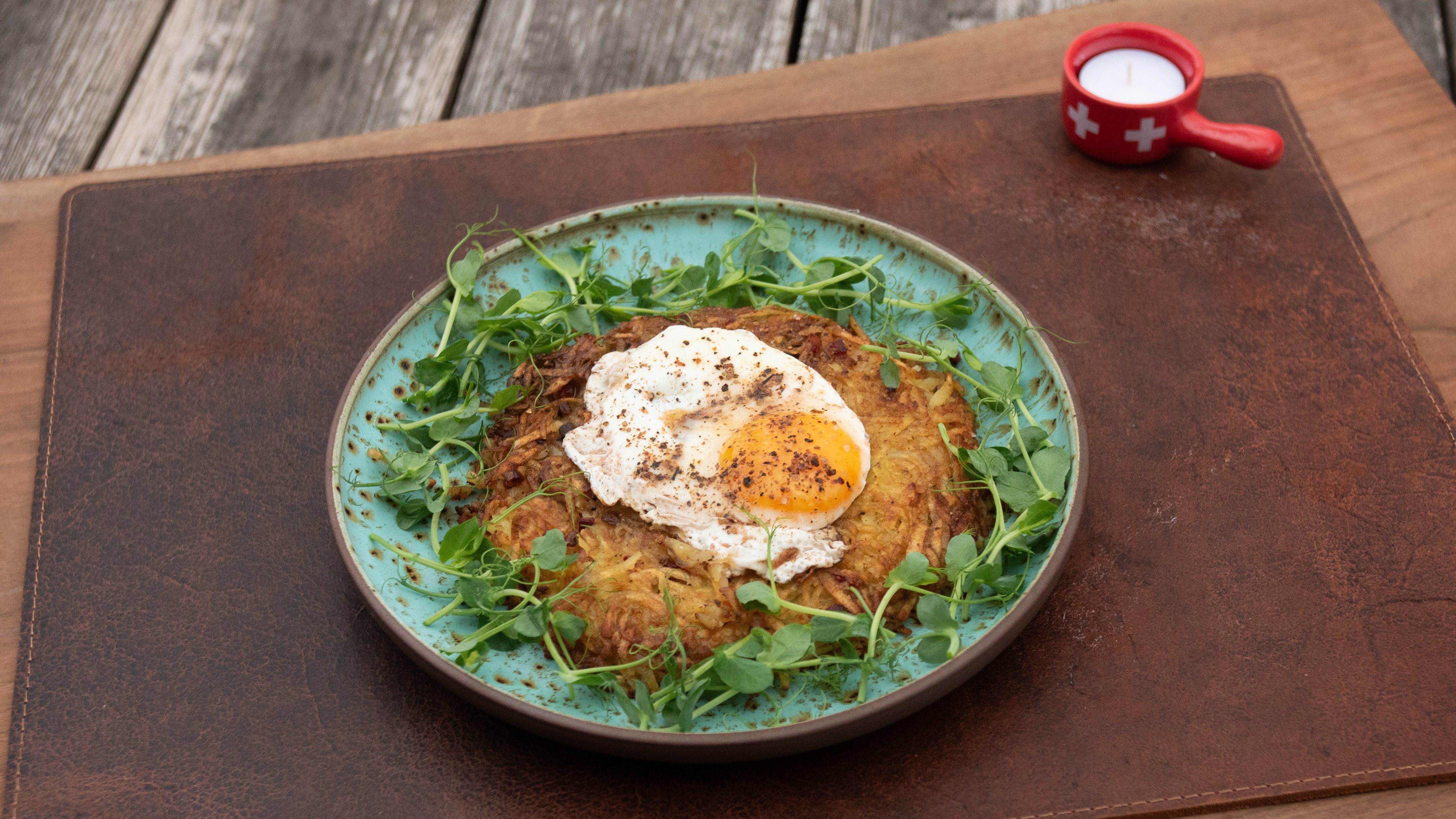 Rosti with Bacon & Fried Egg