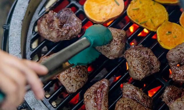Grilled Venison Steaks and Sweet Potatoes