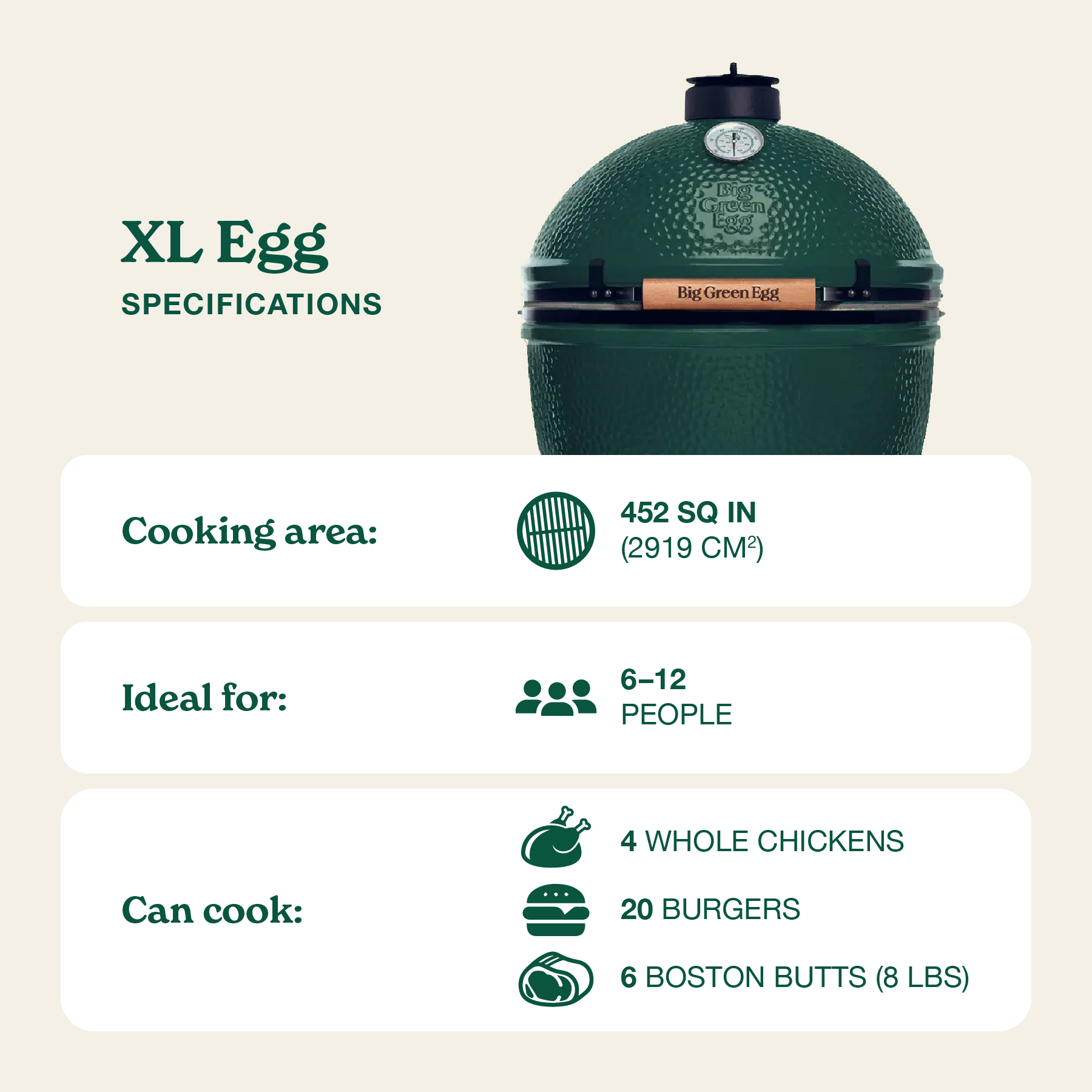 XL Egg Specs