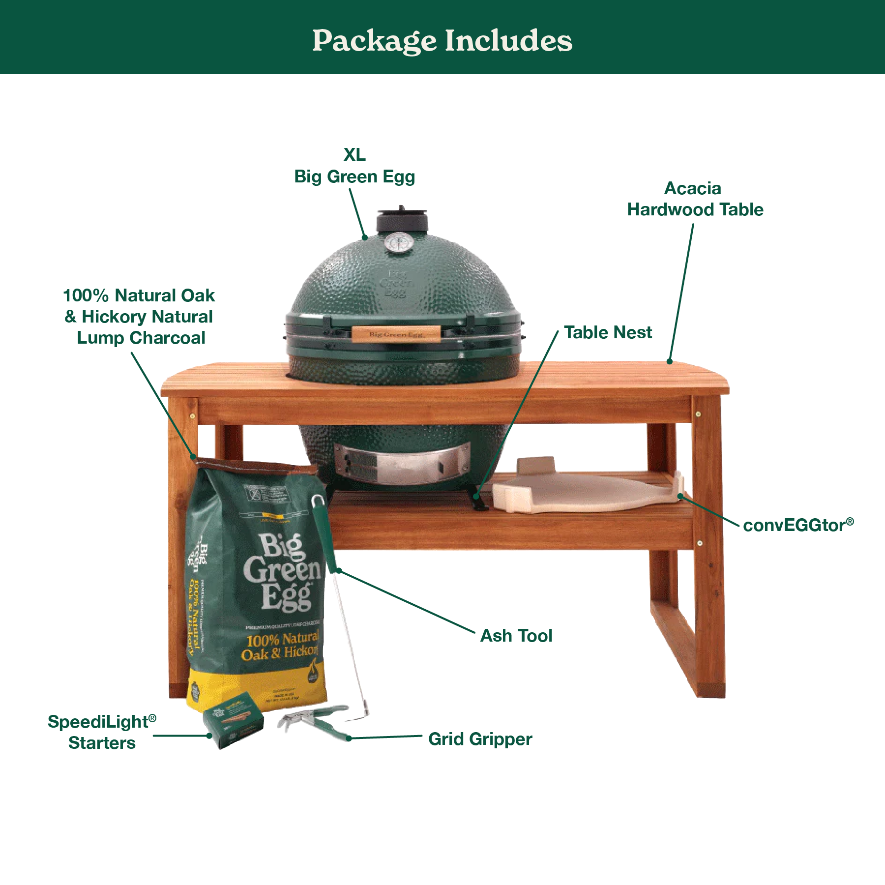 XL Big Green Egg in Acacia Table Package - Buy Online XL Big Green Egg in Acacia Table Package - Buy Online