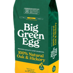 Big Green Egg charcoal packaging with green and yellow design