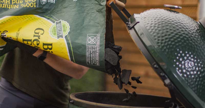 adding charcoal to egg