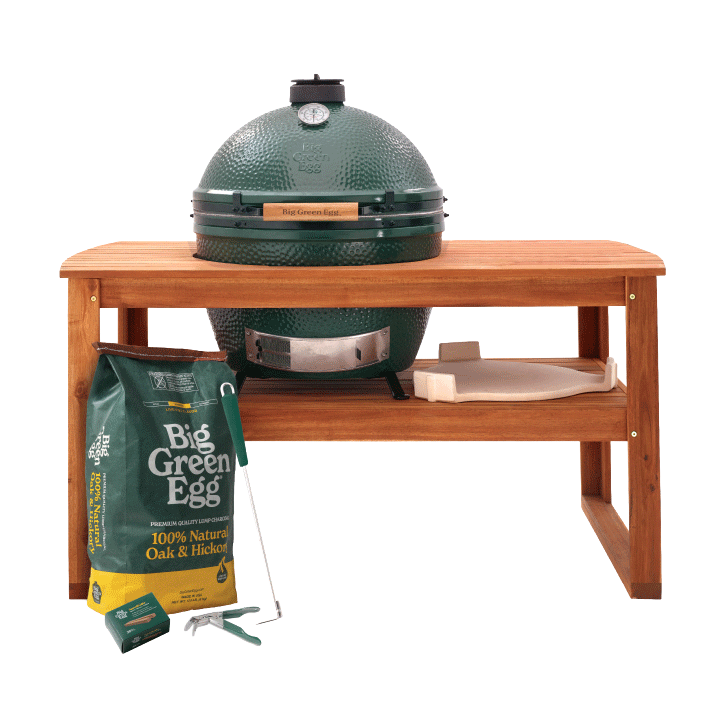 XL Big Green Egg in Acacia Table Package
