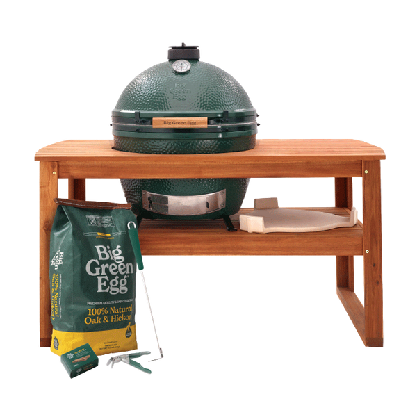 XL Big Green Egg in Acacia Table Package - Buy Online