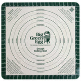 Big Green Egg dough rolling mat with measurement markings on a white background