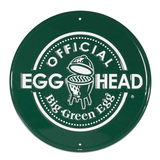 Round Stamped Aluminum Official EGGhead Sign, Green