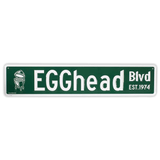 Stamped Aluminum EGGhead Street Sign