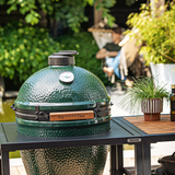 Large Big Green Egg in Modular Nest with Expansion and 3 Acacia Inserts Package