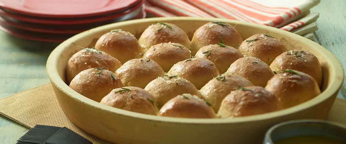 Rosemary Yeast rolls baked on the Big Green Egg