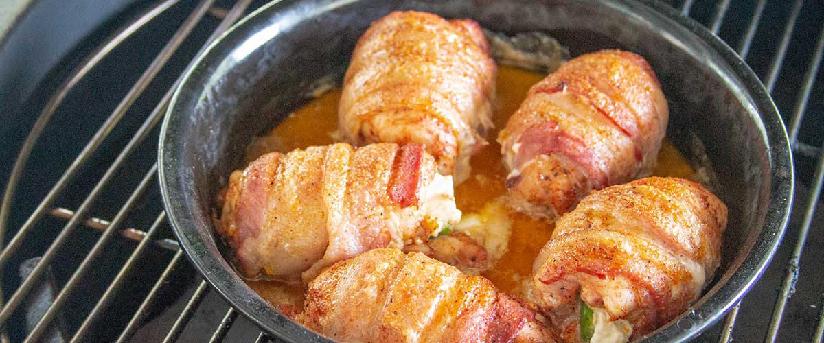 Bacon Wrapped Jalapeño stuffed chicken Thighs
