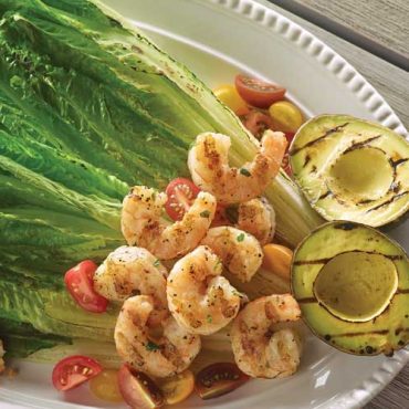 Grilled Shrimp Romaine and Avacado Salad
