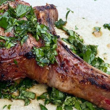 Grilled Veal Chop with Fresh Herbs