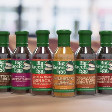 Big Green Egg Barbeque Sauce Flavors on Table