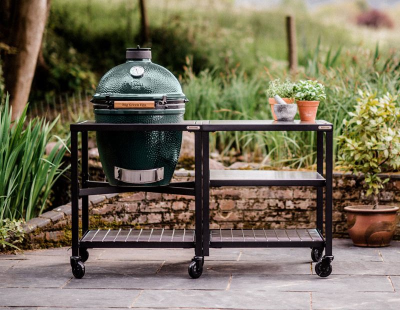 Large Big Green Egg Grill Cart Table