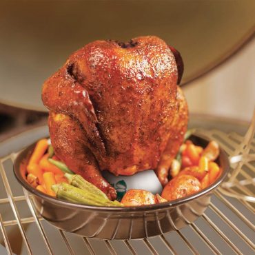 Chicken on a ceramic roaster