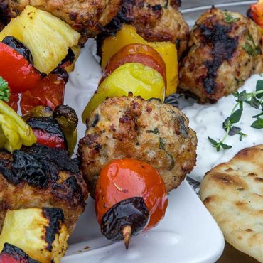 Mediterranean Chicken Meatball Kebabs