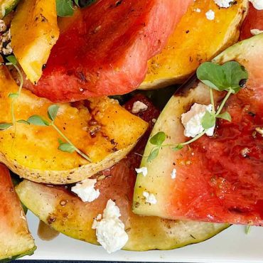 Grilled Watermelon and Cantaloupe with Feta