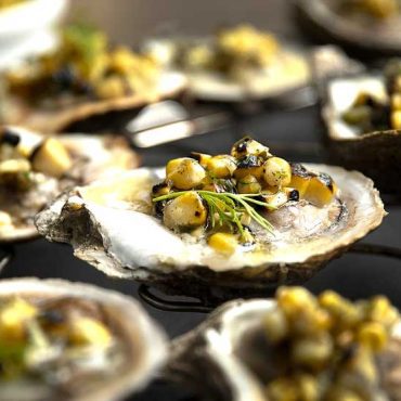 GRILLED OYSTERS WITH CHARRED CORN SALSA